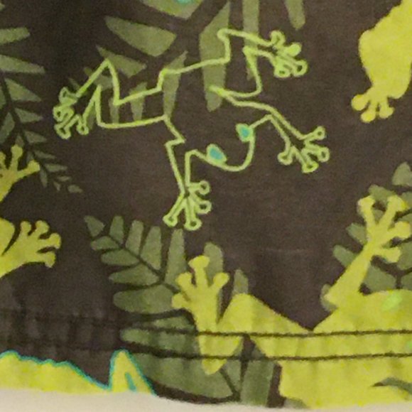 Lime green tree frog fern boys swim trunks 2T - Picture 7 of 8